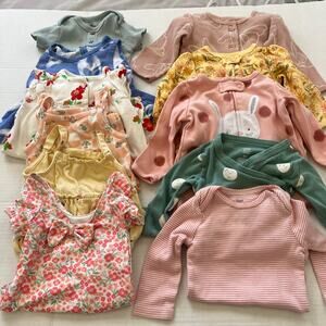 Baby Girl Lot of 11 Piece Outfits 6 Month Bundle Clothing Sleepers Comfy Cutie